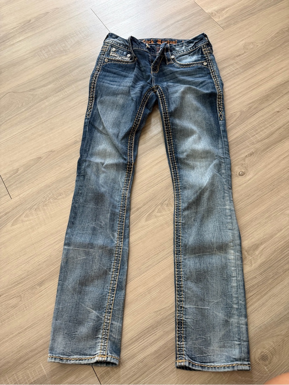 Rock Revival Bootcut Jeans in Faded Indigo